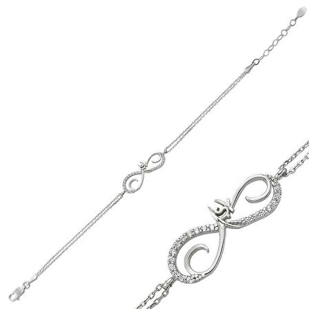 Gümüş Sonsuz Aşk kadin Bileklik