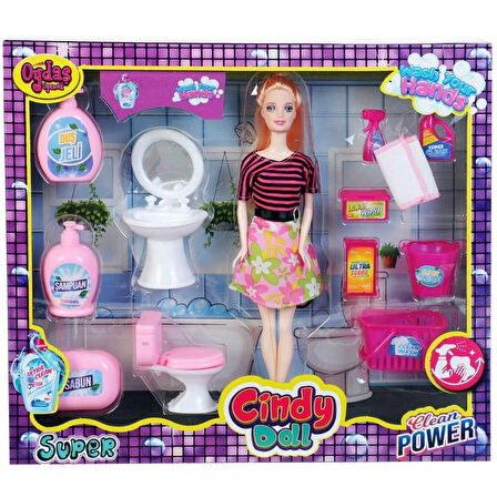 Oydaş Cindy Doll Lavabo & Temizlik Set Bebek 2452