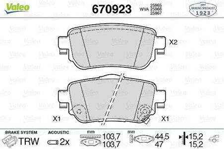 ARKA FREN BALATA RENAULT KADJAR 2015 KOLEOS 2 2018 / NISSAN QASHQAI 1.6L DCI R9M DIZEL 11- / 10-TRAIL 1.6L DCI T32 12- 440605889R 440606633R D40604CA0A