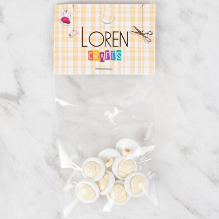 Loren Crafts 8 li Krem Uğur Böceği Düğme - 640