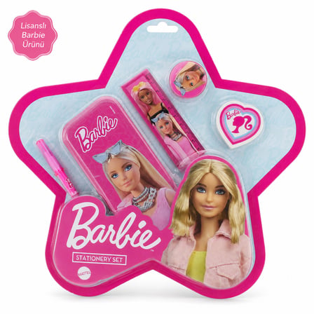 BakGelAl Barbie Kırtasiye Seti Kalem Kutulu – Kurşun Kalem, Silgi, Kalemtıraş ve Cetvel