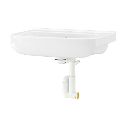 Sifonlu lavabo, beyaz, 54x40 cm