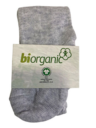 Bibaby Biorganic Klasik Düz Gri Melanj Külotlu Çorap 68460 Gri Melanj