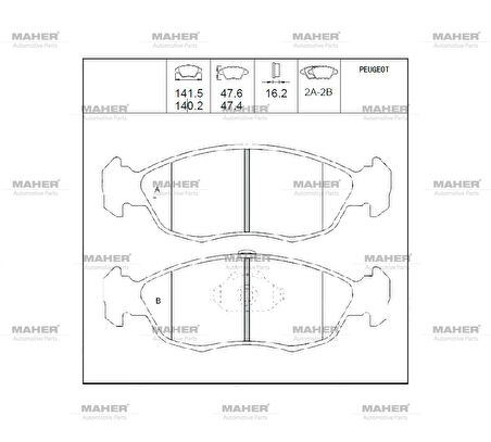 FREN BALATA SAXO 1996-2004 / XSARA 1997-2005 / 106 2 1996-2005 / 306 1993-2002 GTİ- VTS ÖN 425482