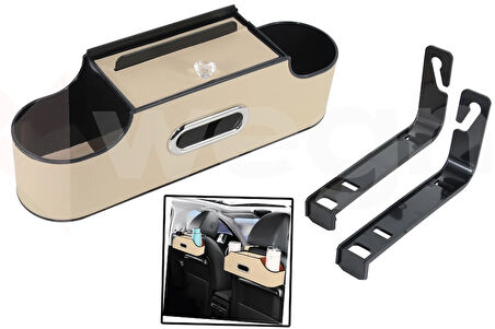 ARAÇ İÇİ KOLTUK ARKASI ORGANİZERİ KREM AKSESUAR