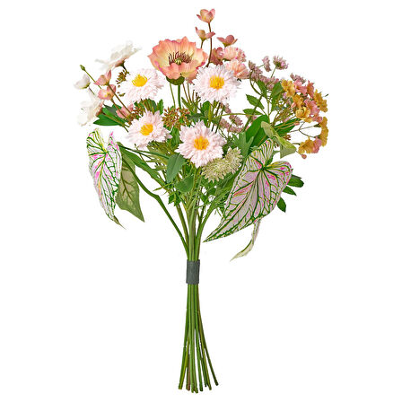Yapay buket, pembe-beyaz, 60 cm, iç-dış mekan