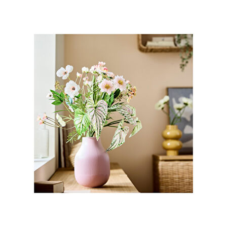 Yapay buket, pembe-beyaz, 60 cm, iç-dış mekan
