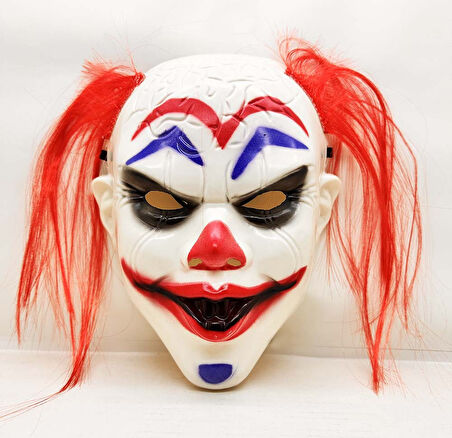 Kızıl Saçlı Joker Palyaço Maskesi 
