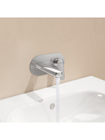 Artema Root Round A42721 Ankastre Lavabo Bataryası, Sıva Üstü, Krom