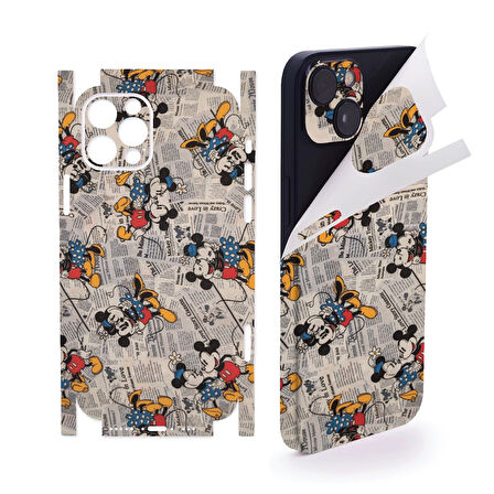 Apple İphone 13 pro full kaplama koruma sticker kılıfsız kullanım çizilme önleyici MİCKEY