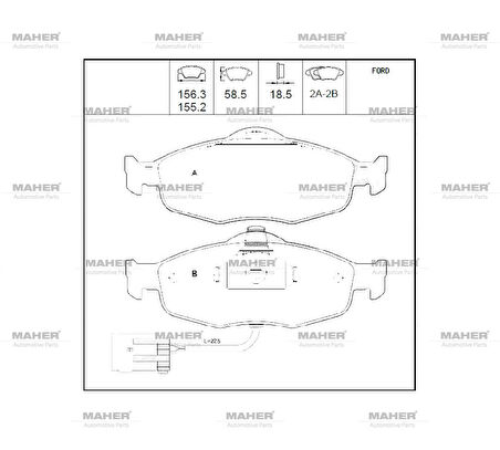 FREN BALATA MONDEO 1996-2000 FİŞLİ ÖN 1022079