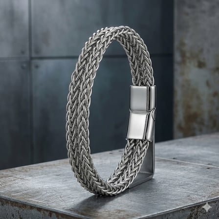 💎 Premium Sarmal Çelik Zincir Örgülü Erkek Bileklik 31835B2D3 - 21 cm