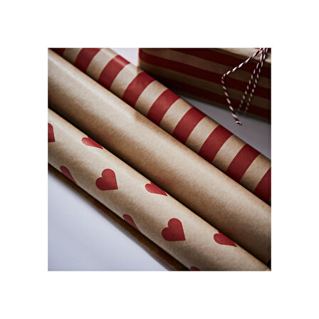 Hediye paketi kağıdı, kahverengi-kırmızı, 3x0.7 m/2.10 m²