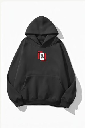 Unisex Yumuşak Dokulu Playwoman Baskılı Tasarım Oversize 3 İplik Hoodie Sweatshirt