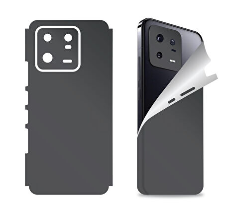 Xiaomi Mi 13 Pro için uyumlu 360 full arka ve yan kaplama koruma sticker KOYU GRİ