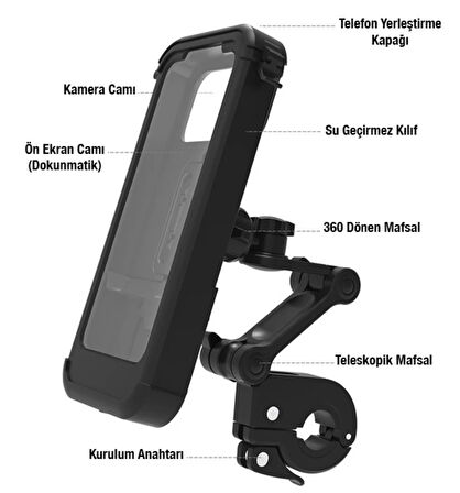 Cf Moto 450 sr için Darbe emici ip68 su geçirmez motosiklet telefon tutucu