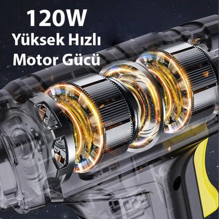 120w Digital kablosuz araç kompresörü lastik şişirme pompası Çok hızlı şişirme araba tır kamyon için