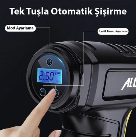 120w Digital kablosuz araç kompresörü lastik şişirme pompası Çok hızlı şişirme araba tır kamyon için