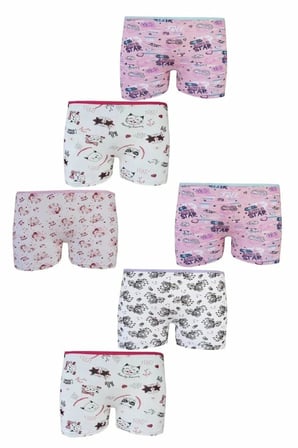 Tutku Elestan Empirme Kız Çocuk Boxer-Renkli-3/5.6 Yaş