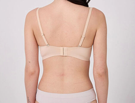 Freshness MSF05 Destekli V Dekolte Lazer Kesim Sütyen - Ten - XL