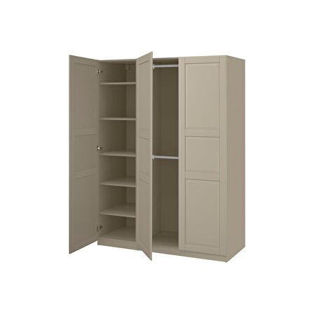 PAX gardırop, gri-bej, 150x58x201 cm