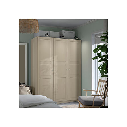 PAX gardırop, gri-bej, 150x58x201 cm