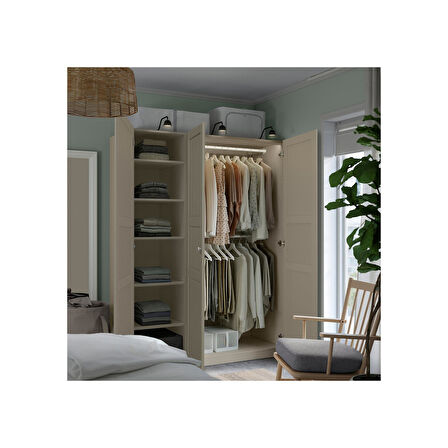 PAX gardırop, gri-bej, 150x58x201 cm