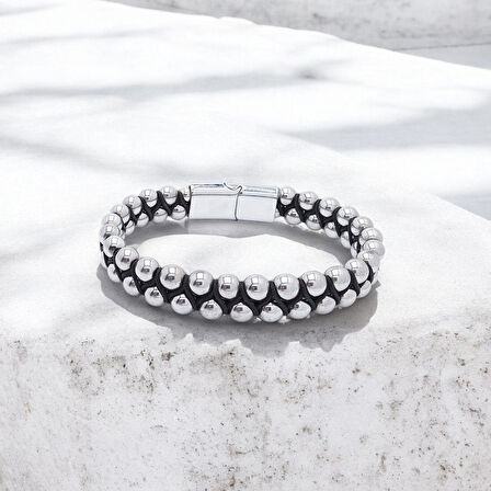  FM Hematit Ve Çelik Halatlı Erkek Bileklik 31832B18D1 