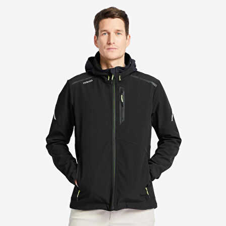 Erkek Rüzgar Kesen Yelkenli Montu - Açık Gri/Siyah - Softshell 500 - L
