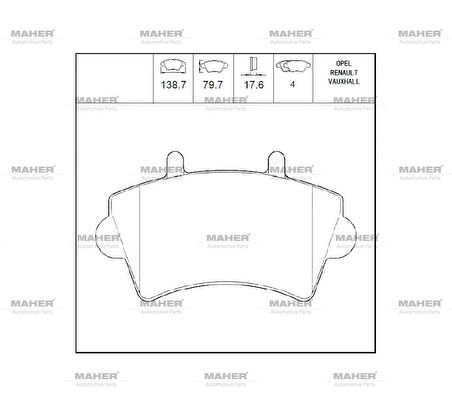 FREN BALATA MASTER 2 2003-2010 / MOVANO A 2003-2010 ÖN 7701207339
