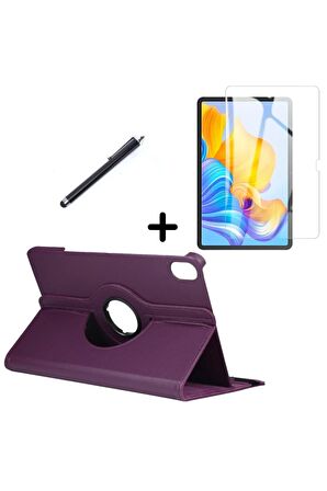 Huawei Honor Pad 8 12 Inç Uyumlu 360° Dönebilen Standlı Tablet Kılıfı Ekran Koruyucu ve Kalem Seti