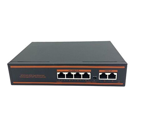 OJC ND1P402LF 4 PORT POE + 10-100 MBPS 2 PORT 10-100 UPLINK SWITCH 78W