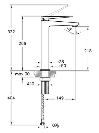 Artema Brava A42610 Çanak Lavabo Bataryası, Krom