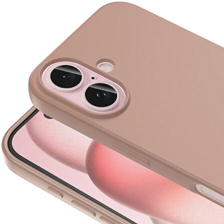 Apple iPhone 16 Plus ile Uyumlu Telefon Kılıfı Kadife Iç Yüzey Soft Tasarım Lansman Kılıf