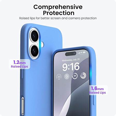 Apple iPhone 16 Plus ile Uyumlu Telefon Kılıfı Kadife Iç Yüzey Soft Tasarım Lansman Kılıf