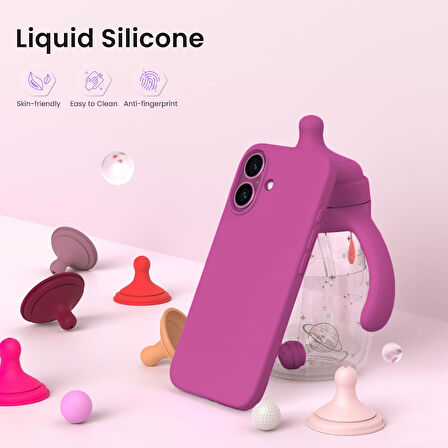 Apple iPhone 16 Plus ile Uyumlu Telefon Kılıfı Kadife Iç Yüzey Soft Tasarım Lansman Kılıf