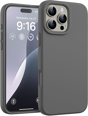 Apple iPhone 16 Pro ile Uyumlu Telefon Kılıfı Kadife Iç Yüzey Soft Tasarım Lansman Kılıf