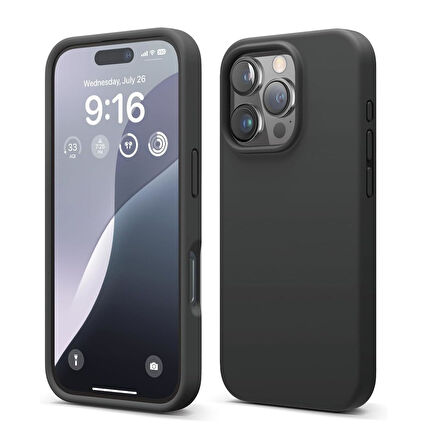 Apple iPhone 16 Pro ile Uyumlu Telefon Kılıfı Kadife Iç Yüzey Soft Tasarım Lansman Kılıf