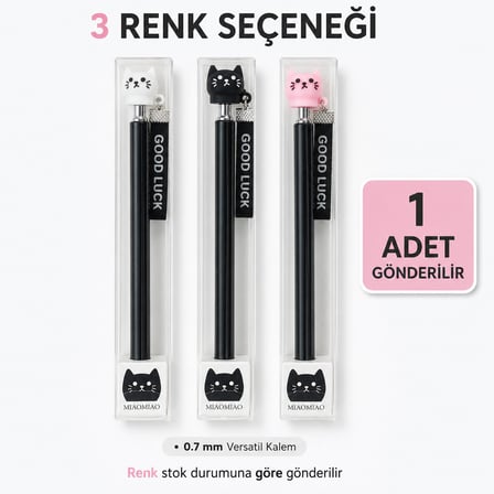 BakGelAl Kedi Figürlü Versatil Kalem – Sevimli Tasarım 0.7 mm Mekanik Kurşun Kalem