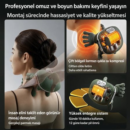 Isıtmalı el hissi mesaj aleti boyun bacak masajı şarjlı uzun şarj süreli