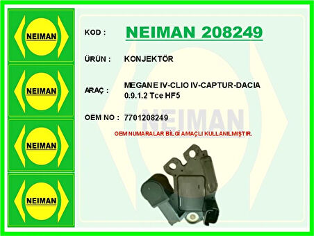 KONJEKTÖR MEGANE 4-CLIO 4-CAPTUR-DACIA 0.9.1.2 TCE HF5 7701208249