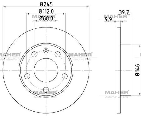 FREN DİSKİ A4 2001-2008 ARKA HAVALI 245-5 YÜKSEKLİK 40MM 8E0615601P (2 ADET)