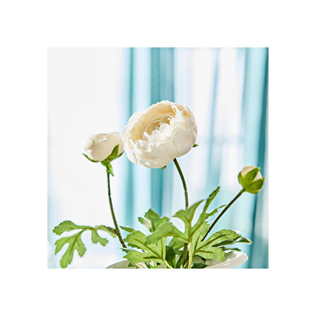 Yapay çiçek, beyaz, 52 cm, düğünçiçeği, iç-dış mekan