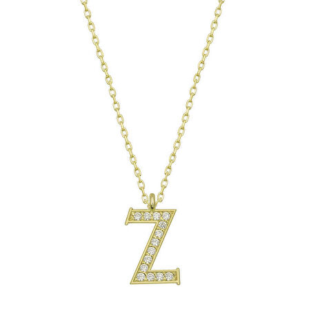 Gümüş Gold Z Harfi Kadın Kolye