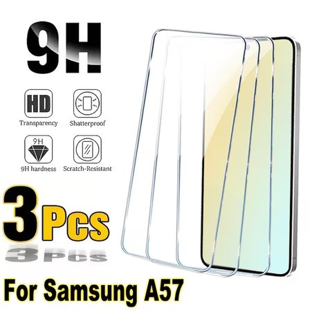 Samsung Galaxy A57 5G ile Uyumlu Ekran Koruyucu Şeffaf Temperli Kırılmaz Cam Ekran Koruyucu 3 Adet