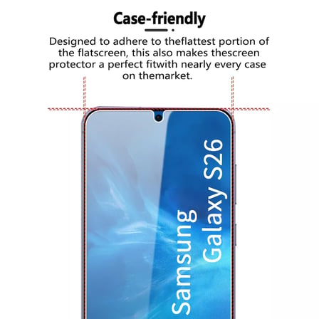 Samsung Galaxy S26 ile Uyumlu Ekran Koruyucu Şeffaf Temperli Kırılmaz Cam Ekran Koruyucu