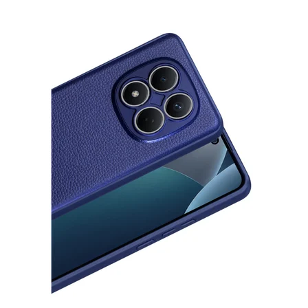 Xiaomi Redmi Note 15 Uyumlu Deri Dokulu Yumuşak Silikon Telefon Kılıfı Kapak
