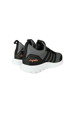 Ortopedik Hafif Rahat Taban Bağcıksız Aqua Çocuk Spor Ayakkabı FÜME - ORANJ