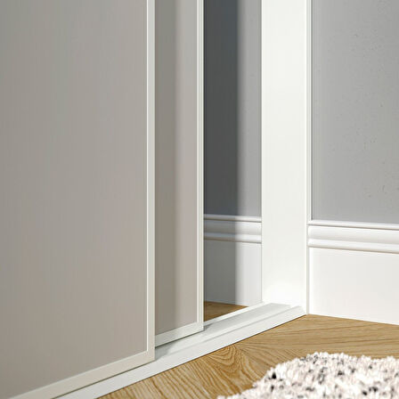 Gömme dolap için durdurma çubuğu, beyaz, 240x7x1.8 cm, 2 parça