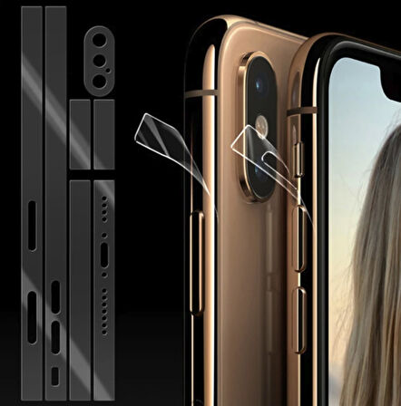 İphone 17 pro için arka ve yan şeffaf kaplama Tpu sticker Çizilme önleyici kaplama sticker